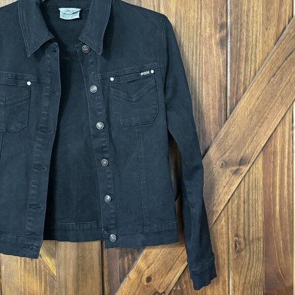 Fox Racing Womens Black Denim Jacket Size XS - Picture 3 of 6